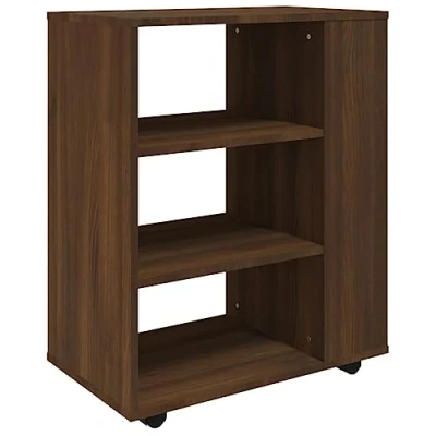 Afbeelding van vidaXL Kast verrijdbaar 60x35x75 cm bewerkt hout bruineikenkleurig, dossierkast, archiefkast, opbergkast, documentenkast, kast, rolkast, ladekast