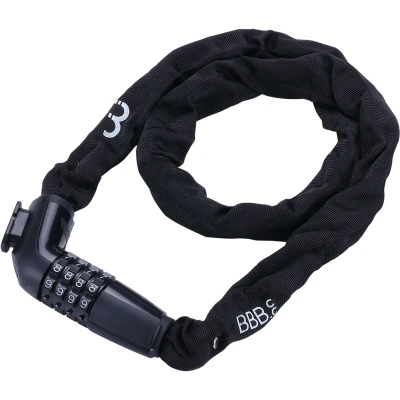 Afbeelding van BBB Cycling CodeLink Fietsslot Cijferslot Zwaarbeveiligd Kettingslot Fiets Codeslot met 4 Cijfers Zwart 100 x 0,5 cm BBL 49