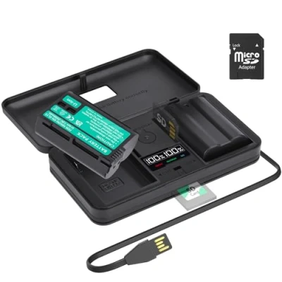 Afbeelding van ENEL15 Accu met LCD oplader, 2 stuks, ingebouwde USB kabeloplader type C poort voor Nikon EN EL15a Z7II Z7 Z6II Z6 D850 D750 D610 D600 D500 D7500 D7200 D7100 D7000 D888 10 A D8. D800E D800