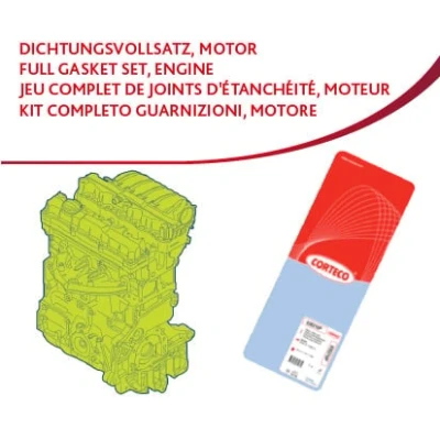 Afbeelding van CORTECO 83404009 Complete pakkingsset, motor Met cilinderkopdichting, klepseals