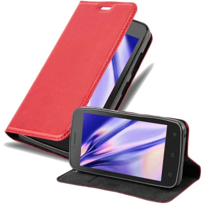 Afbeelding van Cadorabo Hoesje geschikt voor Lenovo A PLUS in APPEL ROOD Beschermhoes met magnetische sluiting, standfunctie en kaartvakje Book Case Cover Etui