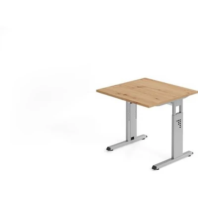Afbeelding van MEGA 8 S Bureau 80 x Tafelhoogte I In hoogte verstelbaar Essen Eik/Zilver
