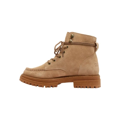 Afbeelding van Roxy WORK IT Enkellaarsjes met plateauzool, Dames, Maat: 36, Tan Leer