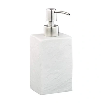 Afbeelding van Relaxdays zeeppompje handzeep 200 ml navulbaar zeepdispenser rvs polyresin wit