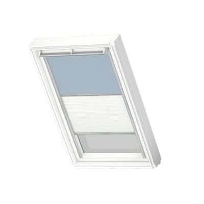 Afbeelding van VELUX Origineel Verduisterend Rolgordijn Plus Plissé (DFD), Zilveren Kozijn, U08, 808, 8, Light Blue