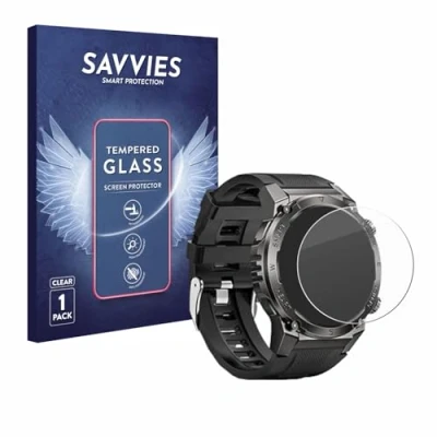 Afbeelding van Savvies Glazen schermbeschermer, Smartwatch beschermfolie, Transparant