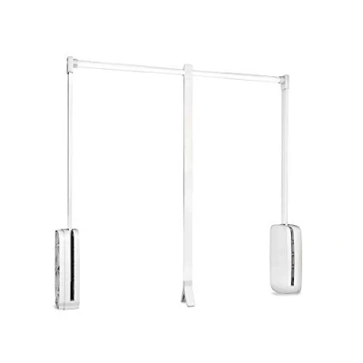 Afbeelding van Emuca Sling hanger voor kledingkast, in breedte verstelbaar 830 1150mm, Staal en Plastic, Wit Plastic