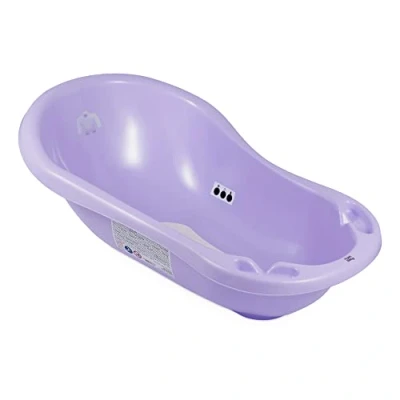 Afbeelding van Babybad voor pasgeborenen en baby&#039;s tot 12 maanden, met stop antislipmat, van BPA vrij plastic, lengte: 84 cm, kleur: paars, motief: Yeti, merk: Hylat Baby