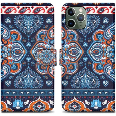 Afbeelding van Cadorabo Hoesje geschikt voor Apple iPhone 11 PRO MAX Design Blauwe Mandala No. 1 Beschermhoes Case Cover met magnetische sluiting, standaardfunctie en kaartvakje