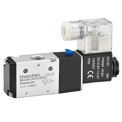 Afbeelding van Heschen Elektro Pneumatische Solenoïdeklep 3V210 08 12VDC PT1/4 3/2 Manier Ce