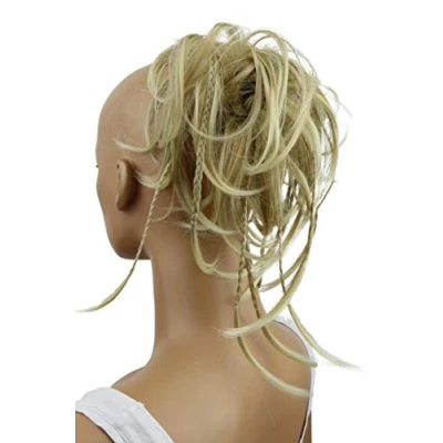 Afbeelding van CAISHA XXL Haarstukje Haarwokkel Bruids Kapsel Opgestoken Volumineus Golvend Knoet Lichtblond G4D