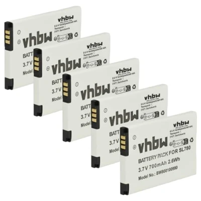 Afbeelding van vhbw 5 x accu compatibel met Siemens Gigaset SL750, SL750H, SL750H Pro, SL78, SL800H Pro draadloze vaste telefoon (700 mAh, 3,7 V, Li Ion)
