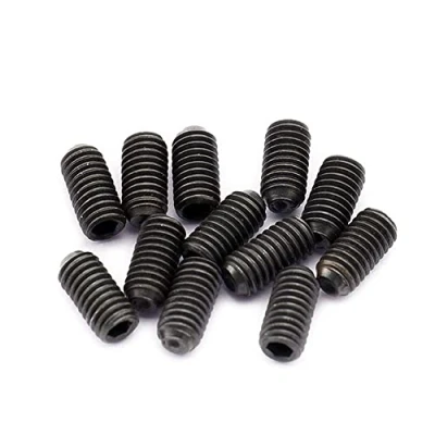 Afbeelding van Musiclily Pro Metrische M3X6mm Staal Zadel Hoogte Schroeven voor Import Strat Tele stijl Elektrische Gitaar Brug, Zwart(Set van 12)