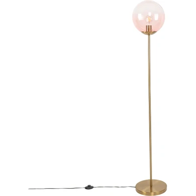 Afbeelding van QAZQA pallon Art Deco Vloerlamp Staande Lamp 1 lichts H 1430 mm Roze Woonkamer Slaapkamer Keuken