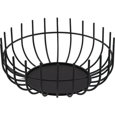 Afbeelding van Point Virgule Wire Fruitschaal Fruitmand Metaal Zwart Ø 25cm