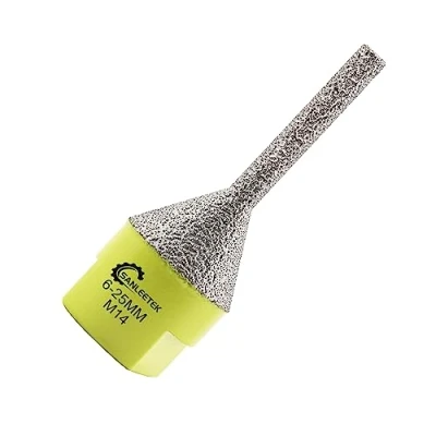 Afbeelding van diamant vingerfrees 6 25 mm afschuinboor afschuinen, vormen, vergroten en slijpen van gaten in keramische tegels, porselein, graniet, marmer, M14 schroefdraad SANLEETEK