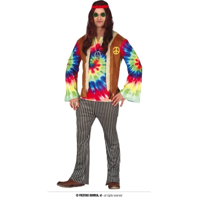 Afbeelding van Fiestas Guirca Kostuum Striped Hippie maat M (48 50)