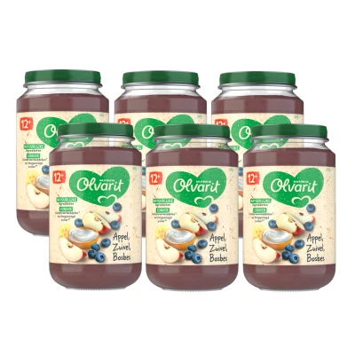 Afbeelding van Olvarit 12m+ Appel Zuivel Multi verpakking 6x200GR