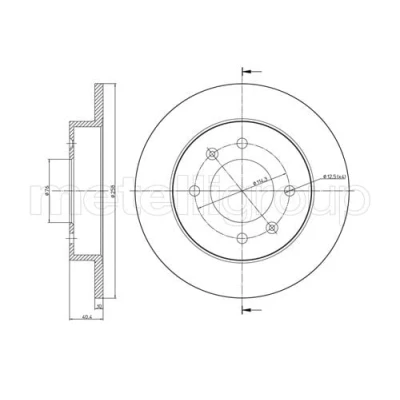 Afbeelding van METELLI Remschijf 258,0mm 10,0mm 4 76,0mm volledig 23 0713 5841128300,5841129300,5841129310 Remschijven