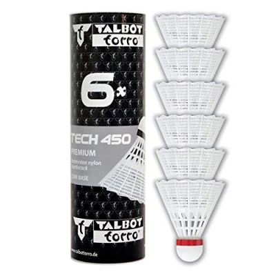 Afbeelding van Talbot Torro Badminton Shuttles Tech 450 Wit/rood 6 Stuks