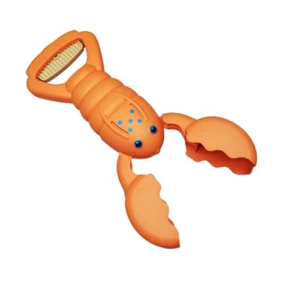 Afbeelding van alldoro 63172 zandsnapper oranje, zandgrijper voor kinderen in grappig kreeft design, duurzaam zandspeelgoed