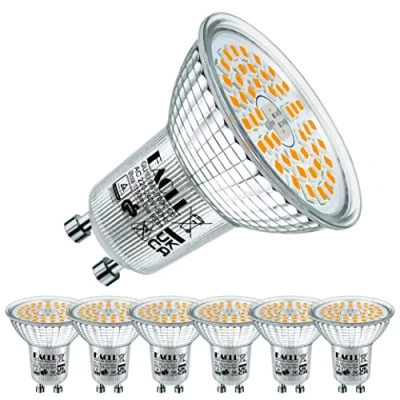 Afbeelding van EACLL GU10 LED Lamp Warm Wit, 9W Gelijk aan 90W Halogeenlampen, 6 pack, 2700K 950lm AC 230V Geen Flikkering Energiezuinige Verlichting, Stralingshoek 120 Spot, Niet Dimbaar Reflectorlamp
