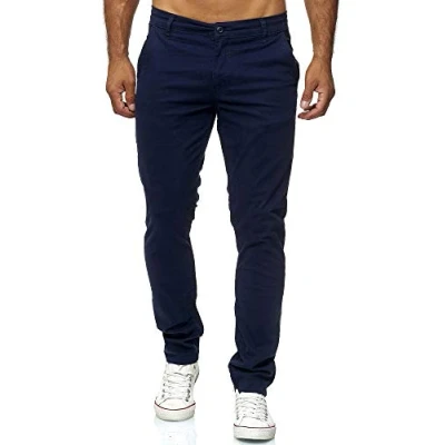 Afbeelding van Elara Herren Chino Hose Slim Fit Stretch Chunkyrayan MEL009 Navyblau 40/34