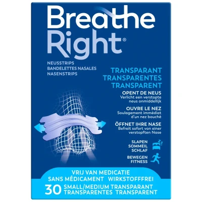 Afbeelding van Breathe Right Neusstrips Sensitive Small/Medium 30ST