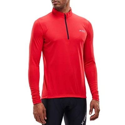 Afbeelding van XGC Fietsshirt voor heren, korte mouwen/lange mouwen, elastisch, ademend, sneldrogend, stof, 039 Rood, XL
