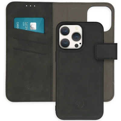 Afbeelding van Apple iPhone 15 Pro Max Hoesje Kunstleder iMoshion Bookcase/2 in 1 Case Zwart Telefoonhoesje