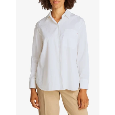 Afbeelding van Tommy Hilfiger Dames ESS POPLIN Easy FIT Shirt WW0WW45612 L/S Shirt, wit, 40, Wit (Th Optisch Wit), 66