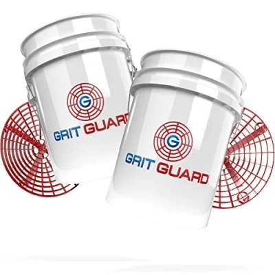 Afbeelding van detailmate Gritguard professionele wasemmerset, perfect voor de 2 emmerwasmethode, 2x US 5 GAL emmer ca. 20 l + x Grit Guard vuilinzet ideaal handwas op auto, motorfiets en caravan
