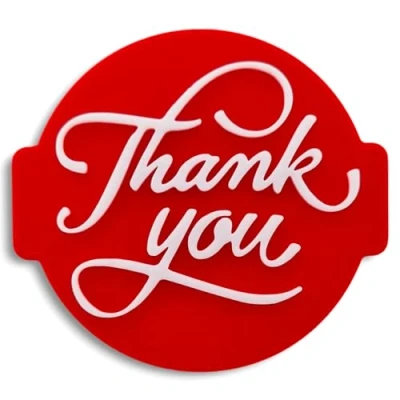 Afbeelding van Thank You T01 Embosser/stempel voor fondant, glazuur, cupcake, taart, decoratie