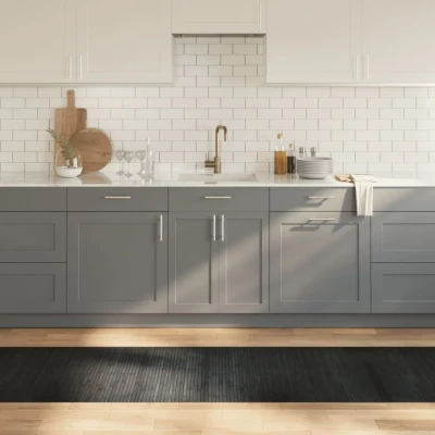 Afbeelding van Vloerkleed rechthoekig 70x300 cm bamboe grijs