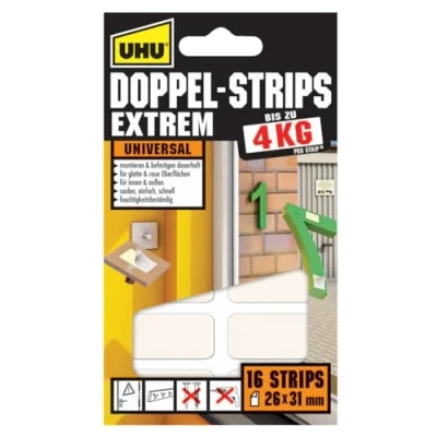 Afbeelding van UHU 45450 Dubbelzijdige tape Wit (l x b) 31 mm 26 16 stuk(s)