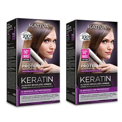 Afbeelding van Kativa Xpress Braziliaanse stijltang keratine behandeling zonder vorm 2 stuks