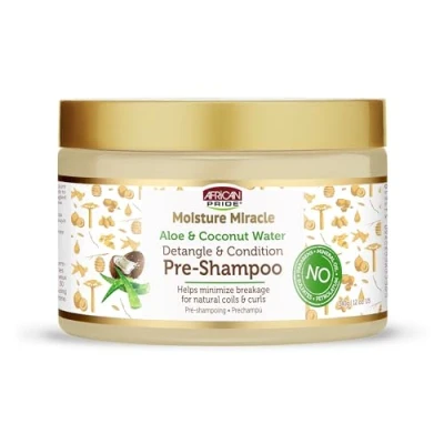 Afbeelding van African Pride Moisture Miracle Aloë &amp; kokoswater, ontwarren conditioneren pre shampoo