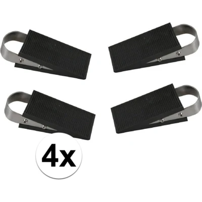 Afbeelding van Benson Deurstopper Rubber RVS 3 cm Wigmodel 4 stuks