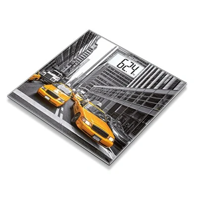 Afbeelding van Beurer GS 203 New York Personenweegschaal Digitaal Tot 150 kg Quick start XL wit LCD display Cijfergrootte 4 cm Automatisch in en uitschakelen Incl. batterijen 5 Jaar garantie