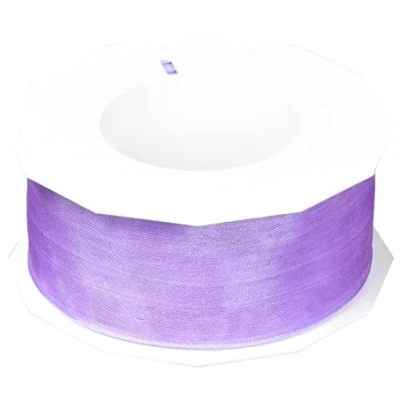 Afbeelding van C.E. Pattberg Präsent Four Seasons Organza draadrand Lint Lila 40 mm breed, 25 m lengte