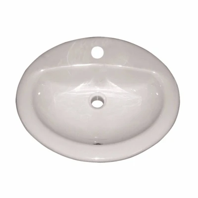 Afbeelding van Wastafel VM Isifix Isicentro 51x44cm Porselein Inbouw Wit Met Overloop