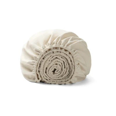 Afbeelding van Yumeko hoeslaken velvet flanel natuurlijk 180x200x30 Biologisch &amp; ecologisch