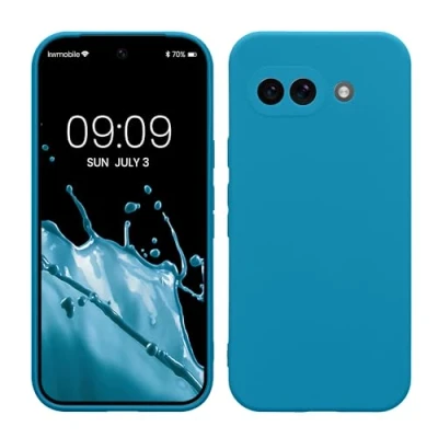 Afbeelding van kwmobile telefoonhoesje geschikt voor Google Pixel 9a Hoesje smartphone Precisie camera uitsnede In Caribisch blauw
