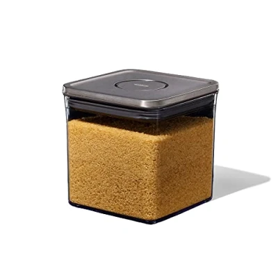 Afbeelding van POP Container 2.0 OXO Good Grips SteeL Groot Vierkant Laag (2,6 L)