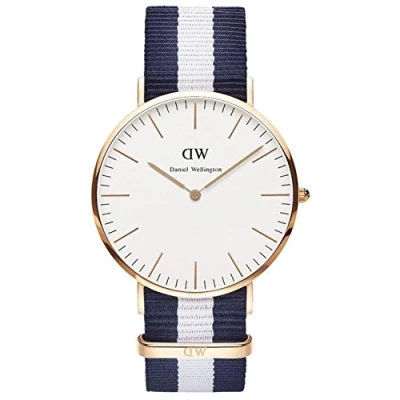 Afbeelding van Daniel Wellington Glasgow Horloge, Heren, Maat: One Size, Weiß/roségoldfarben