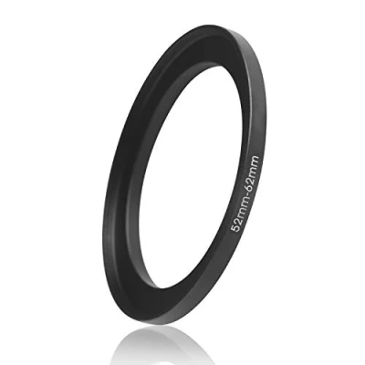 Afbeelding van Ares Foto® Step Up Lens Adapterring voor filters, gemaakt van CNC machinaal bewerkt metaal met matzwarte gegalvaniseerde afwerking (52 mm 62 mm)
