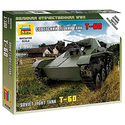 Afbeelding van Zvezda T 60 Soviet Light Tank (Zve6258) modelbouwsets, hobbybouwspeelgoed voor kinderen, modelverf en accessoires