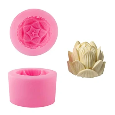 Afbeelding van WANDIC Siliconen mallen, 1 st 3D Lotus kaars schimmel maken tolbloem zeep mallen voor gieten polymeer klei kaarsen handgemaakt project