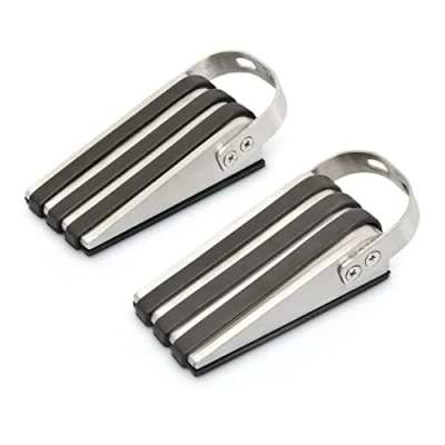 Afbeelding van Relaxdays deurwig set van 2 stuks deurstoppper edelstaal design deur stop 130 g