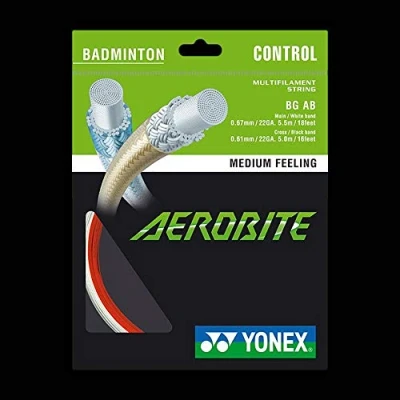 Afbeelding van Yonex badmintonsnaren Aerobite wit/rood Set 10 Meter